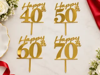 Happy 40th-80th birthday topper