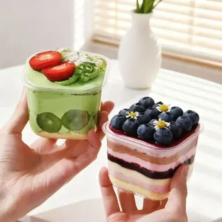 Acrylic 300ml cups with cover