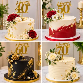Happy 40th-80th birthday topper