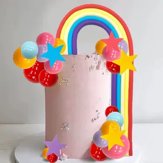 Silicone rainbow arch/ faux balls topper