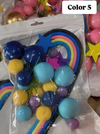 Silicone rainbow arch/ faux balls topper