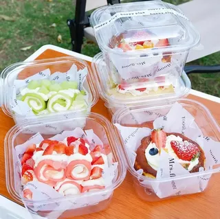 Transparent 800ml square bowl