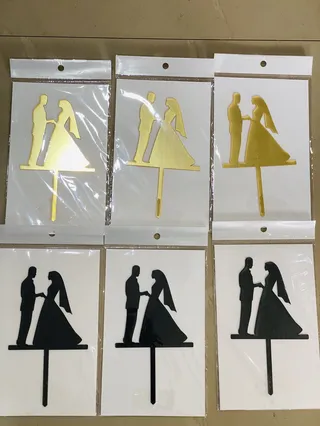 Wedding silhouette acrylic topper