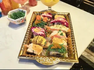 Gold dessert tray
