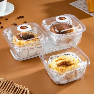 Transparent 800ml square bowl