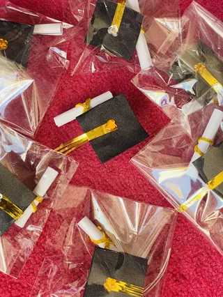 Mini graduation cap 🎓 and scroll 📜
