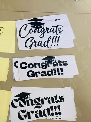 Graduation baloon/ gift box vinyl stickers