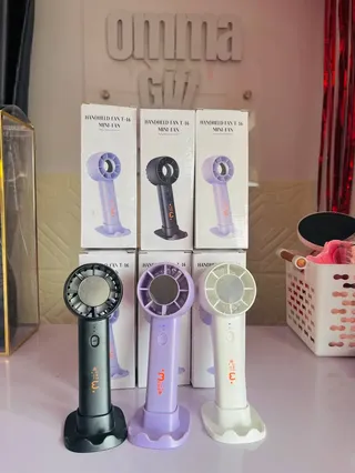 Mini rechargeable fan with phone stand