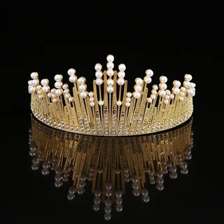 Tiara pearl half crown