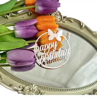 Acrylic frame happy birthday topper