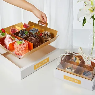 Gold dessert/food box