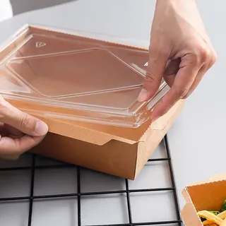 Kraft plates with transparent cover