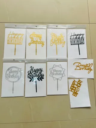 Acrylic happy birthday toppers