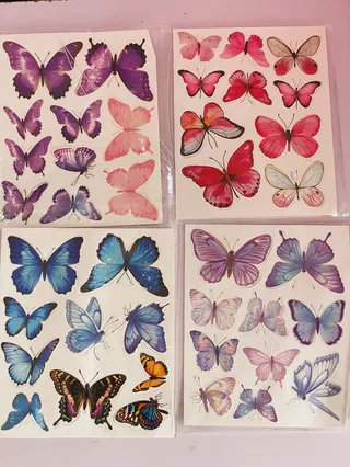 3D multicolor butterflies
