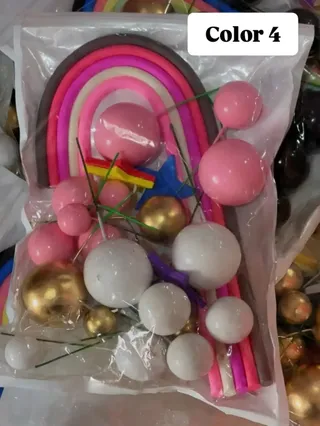 Silicone rainbow arch/ faux balls topper
