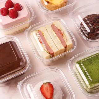 Transparent 800ml square bowl