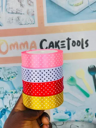 Dotted 1inch satin ribbon